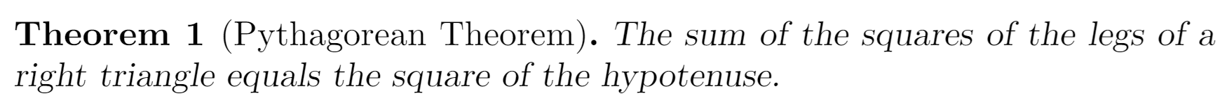 Screenshot of a theorem rendered using the 'sltheorem' style